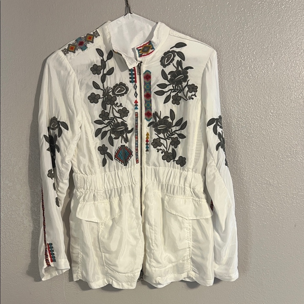 Embroidered White Jacket Johnny Was extra small
